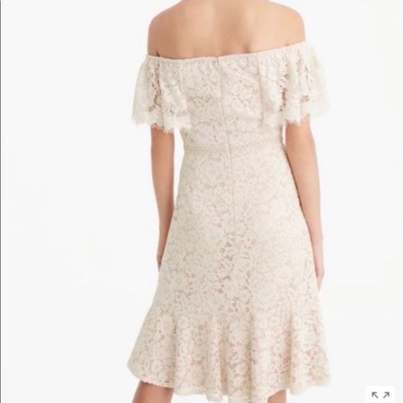 J. Crew Off The Shoulder Lace Dress. Size 00. New with Tags. - Picture 2 of 16
